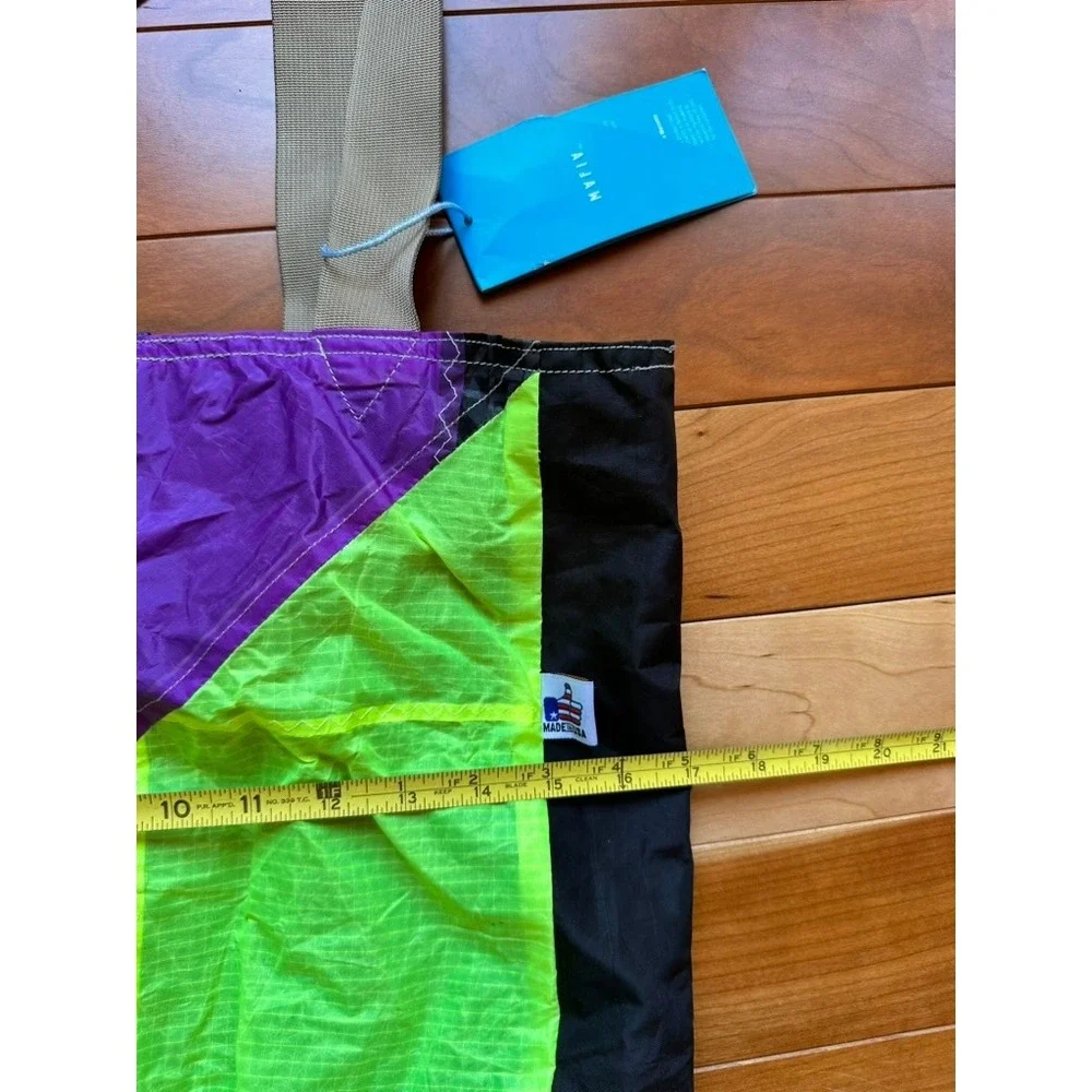 Mafia Bags Corse Tote 2.0 Upcycled Sailcloth Neon Colorblock Tote Made in USA‎